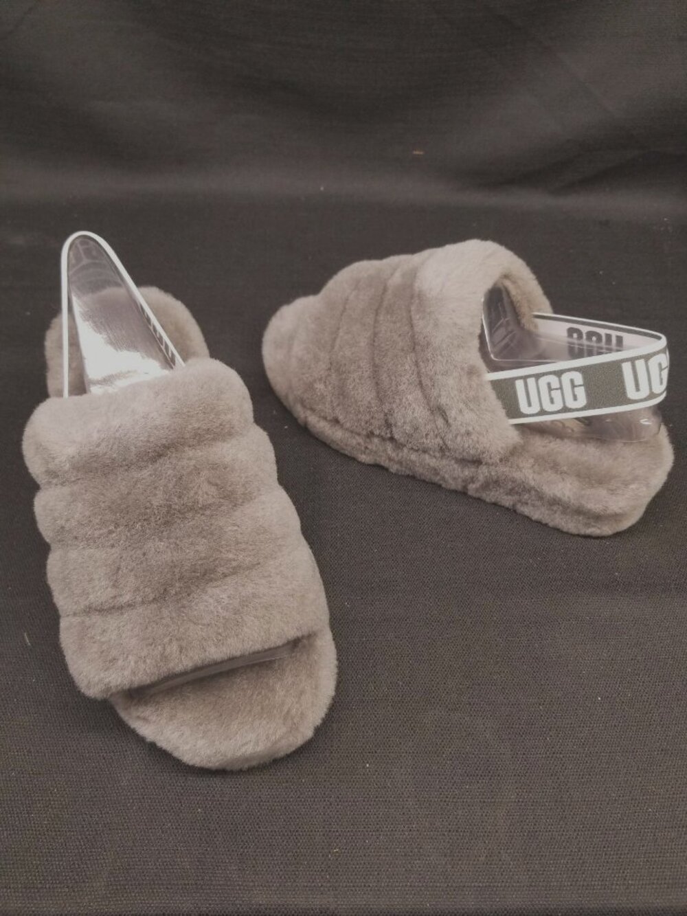 UGG Women's Fluff Yeah Slippers Slides Soft Charcoal Size 10 NEW IN BOX!